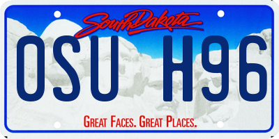 SD license plate 0SUH96