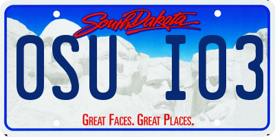 SD license plate 0SUI03