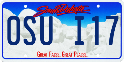 SD license plate 0SUI17