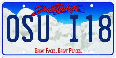 SD license plate 0SUI18
