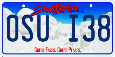 SD license plate 0SUI38