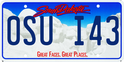 SD license plate 0SUI43