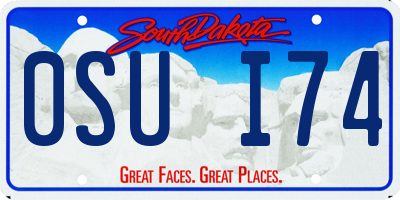 SD license plate 0SUI74