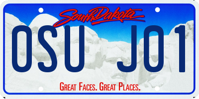 SD license plate 0SUJ01