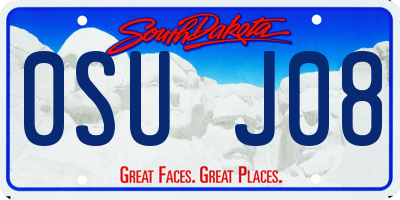 SD license plate 0SUJ08
