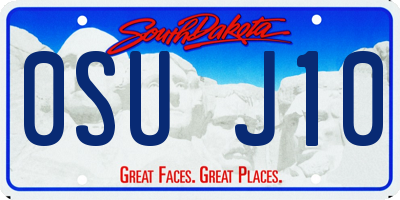 SD license plate 0SUJ10