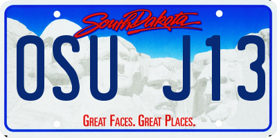 SD license plate 0SUJ13