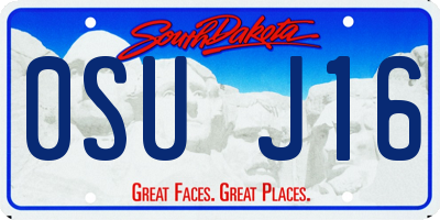 SD license plate 0SUJ16
