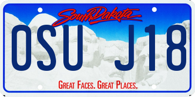 SD license plate 0SUJ18