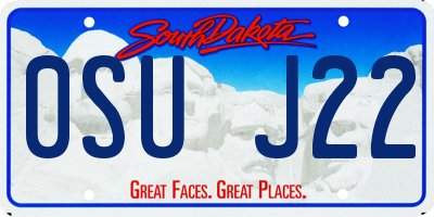 SD license plate 0SUJ22
