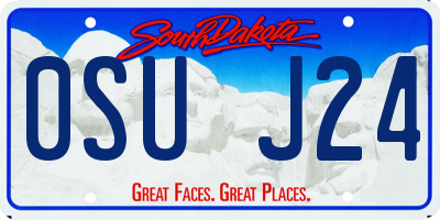 SD license plate 0SUJ24