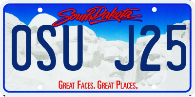 SD license plate 0SUJ25
