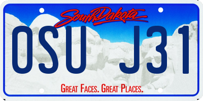 SD license plate 0SUJ31