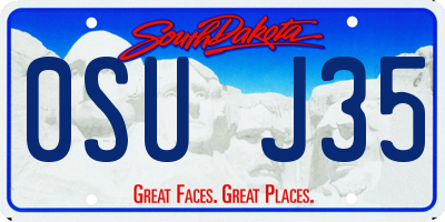 SD license plate 0SUJ35