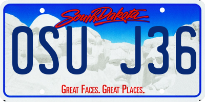 SD license plate 0SUJ36