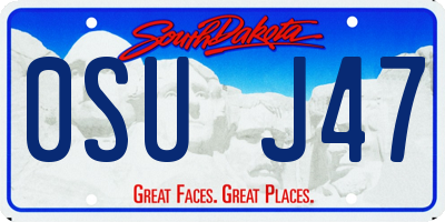 SD license plate 0SUJ47