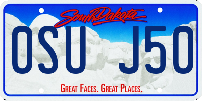 SD license plate 0SUJ50