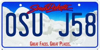 SD license plate 0SUJ58