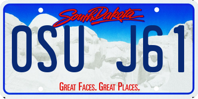 SD license plate 0SUJ61