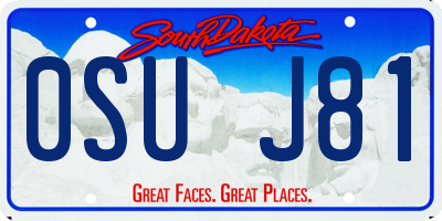 SD license plate 0SUJ81