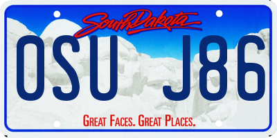 SD license plate 0SUJ86