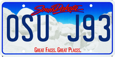 SD license plate 0SUJ93