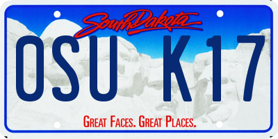 SD license plate 0SUK17