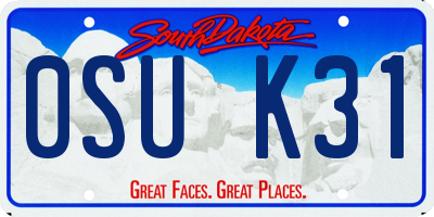 SD license plate 0SUK31