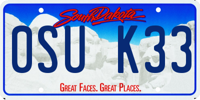 SD license plate 0SUK33