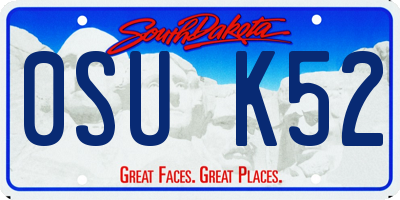 SD license plate 0SUK52