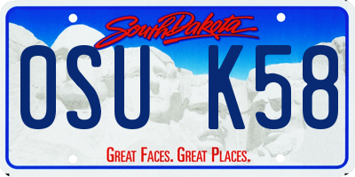 SD license plate 0SUK58