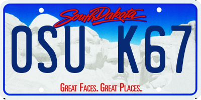 SD license plate 0SUK67