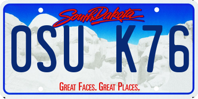 SD license plate 0SUK76