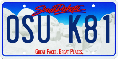 SD license plate 0SUK81