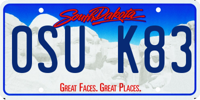 SD license plate 0SUK83