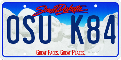 SD license plate 0SUK84