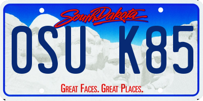 SD license plate 0SUK85