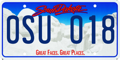 SD license plate 0SUO18