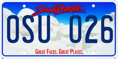 SD license plate 0SUO26