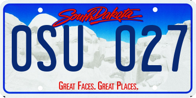 SD license plate 0SUO27