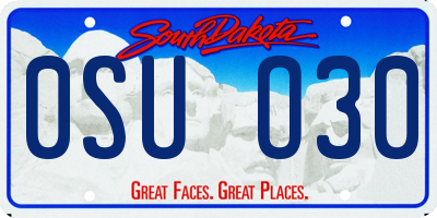 SD license plate 0SUO30