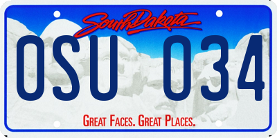 SD license plate 0SUO34
