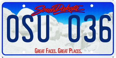 SD license plate 0SUO36