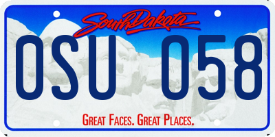 SD license plate 0SUO58