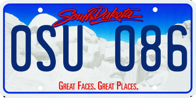 SD license plate 0SUO86
