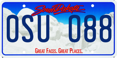 SD license plate 0SUO88