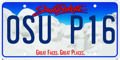 SD license plate 0SUP16