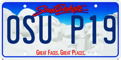 SD license plate 0SUP19