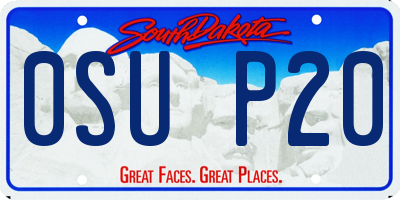 SD license plate 0SUP20