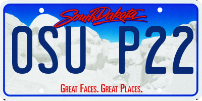 SD license plate 0SUP22